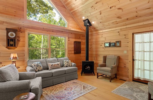 Lake Lure Cabin | Redbird Ridge - Community lake and river access, fire pit, sleeps 8
