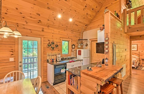 Andrews Cabin | Rustic Andrews Cabin Rental w/Deck + Fire Pit!