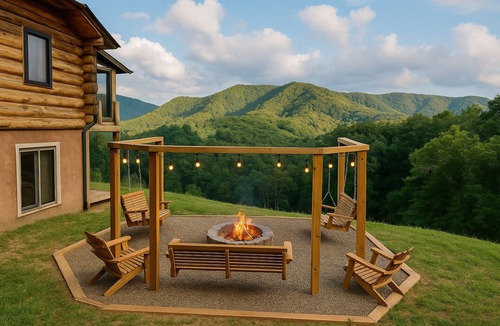 Burnsville Cabin | Scenic Family Getaway, Hot Tub, Theatre, Game Room, Pet Friendly & Elopements OK