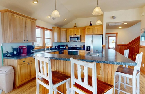 Corolla House | Seaside | 6BR Semi-Oceanfront Carova Beach 4x4 OBX | Pool & Ht Tb | Sleeps 14