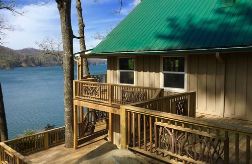 Cullowhee House | Secluded Lake Glenville Compound-Modern Rustic Prime Lake View