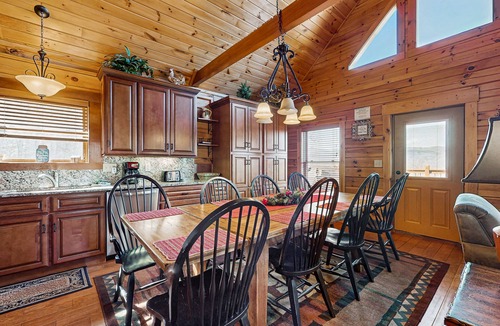 Whittier Cabin | Secluded mountain view log cabin with WiFi, fireplace, & wrap-around porch