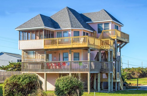 Rodanthe House | Semi-Oceanfront Dog Friendly Home w/Private Pool, Hot Tub, Foosball, Basketball