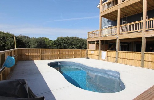 Carova Beach House | Semi-Oceanfront, Ocean Views, Wild Horses, Private Pool, 4x2338, Race To The Beach