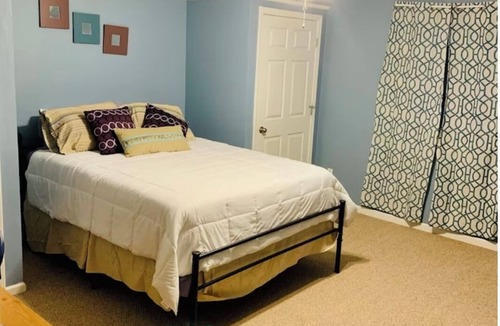 Kernersville House | Semi-Private Large Guest Suite; bedroom, bath, and living room in Triad