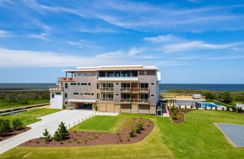 Salvo House | Simply the Finest - New Modern Waterfront Home w/Saltwater Pool