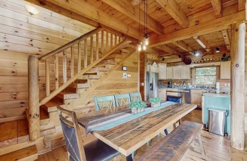Sylva Cabin | Smoky Mountain home with sauna, hot tub, multi-level deck & mountain views