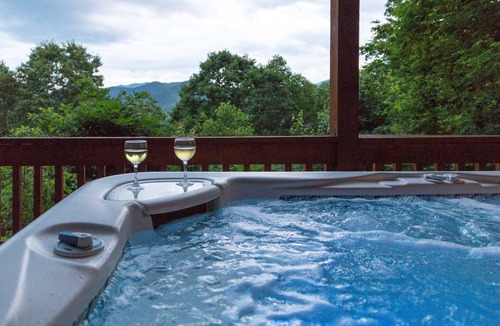 Sylva Cabin | Smoky Mountain home with sauna, hot tub, multi-level deck & mountain views