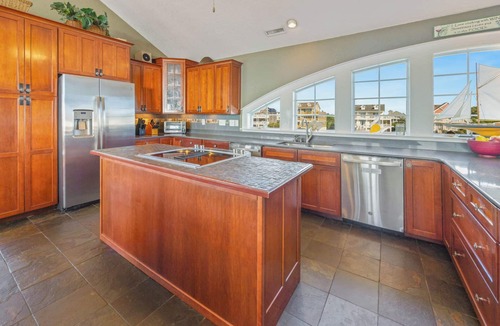 Wind Over Waves House | Soundfront Salvo Home w/Saltwater Pool, Hot Tub, Elevator, Theater, Tiki Bar