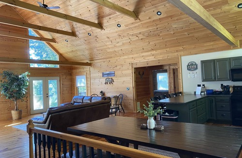 Lake Lure House | Spacious Log Home, Waterfront, Very Private, Book now for Family Vacations