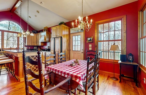 Rosman House | Sprawling family retreat with hot tub, fireplace and mountain views
