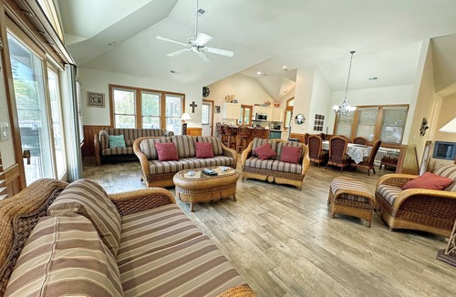 Kitty Hawk House | SS94- Waterfront- 5 BRs(3 Masters), Private Pool, Hot Tub, Dock, Comm Tennis!