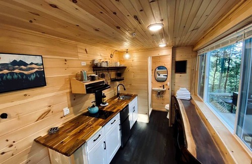 Todd Cabin | Tiny Luxe Living: Todd, NC Retreat with Hot Tub and Breathtaking Deck Views