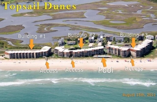 Sneads Ferry Condo | Topsail Dunes 2213 Oceanfront! | Community Pool, Grill Area, Internet