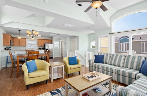 Whalehead Beach House | Towering beach house with a private hot tub, pool, WiFi, & washer/dryer