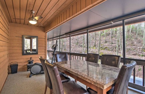Asheville House | Treetop Towers, Hot Tub, Game Room, and Creek Views!