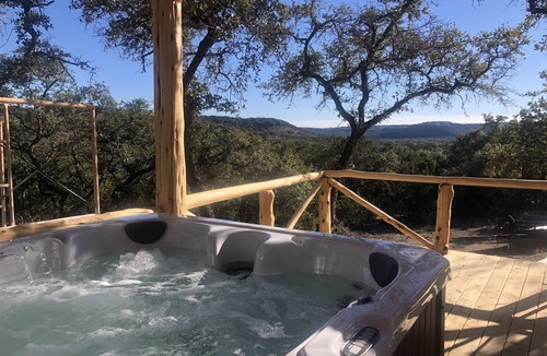 Wimberley Cabin | Unique Tilted Treehouse, Private Hot Tub, VIEW on acreage