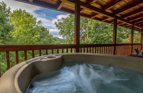 Waynesville Cabin | Wandering Bear Cabin w/Hot Tub & Mountain Views!