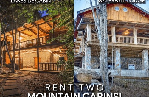Mars Hill Cabin | Waterfall Lodge - Huge Mountain Lodge w/ Hot Tub