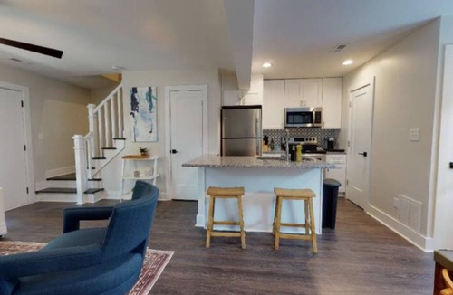 Villa Heights Apartment | West Elm™ Furnished Oasis with Dog-Friendly Back Patio