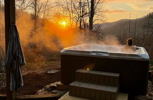 Saluda Cabin | Whispering Falls Cabin - hot tub, views, 15 acres, minutes from Main St.