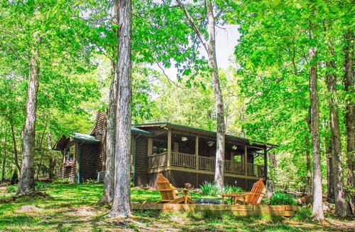 Murphy Cabin | WOODS UPON A TIME: Lavish Hilltop Cabin w/Fishing Pond