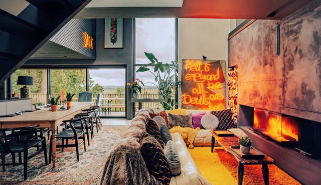 A unique and impressive contemporary home with private hot tub
