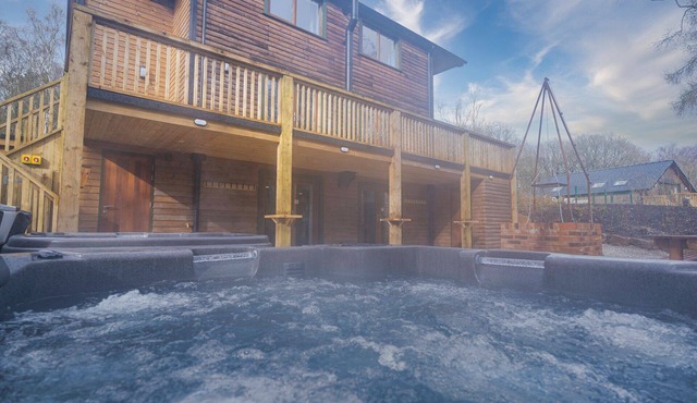 Beresford; woodland lodge for 18 w/hot tubs, games, log burner nr Alton Towers