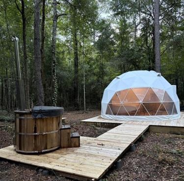 Dome Tent Retreat with Private Wood-Fired Hot Tub in Branchville, South Carolina