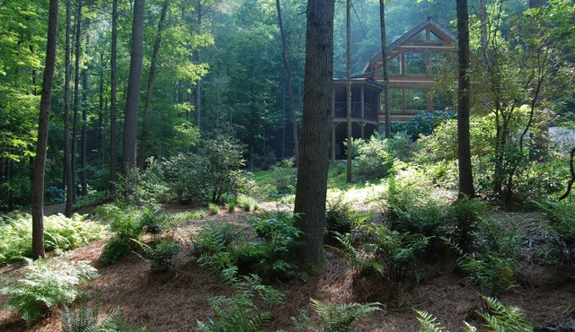 Enchanting Brooksong Log Cabin, TWO large waterfalls, 6 private acres, 4 streams