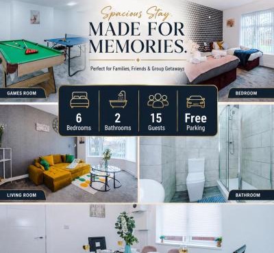 Group-Friendly Home near Manchester with Hot Tub and Private Cinema Room