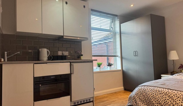 Modern Comfortable Studio with kitchenette for 1-2 people, close to station in Luton