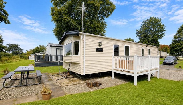 Modern dog-friendly caravan at Bowland Fell in Yorkshire ref 93002PG