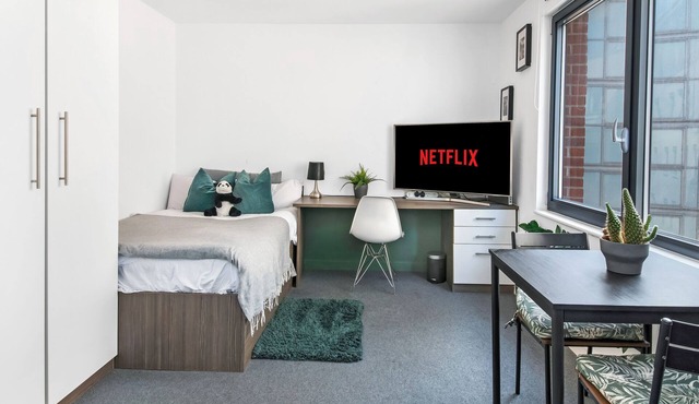 Modern Sheffield City Centre Studio w/Desk & TV