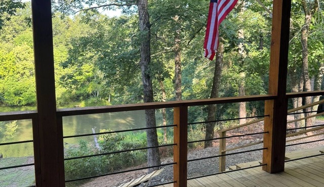 Riverfront Lodge Private River Access Outdoor Living Lake Greeson + Diamond Mine in Murfreesboro