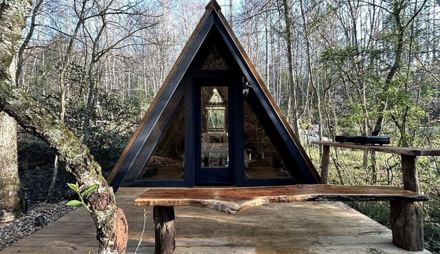 Secluded Off-Grid Cabin Retreat with Fire Pit & Sauna in Zirconia, North Carolina