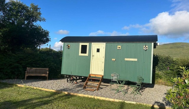 Shepherd's Hut with mountain and valley views on the Mach Loop flightpath