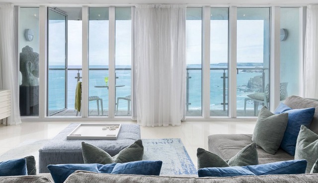 Stunning cliff top apartment with breathtaking "WOW" sea views overlooking beach