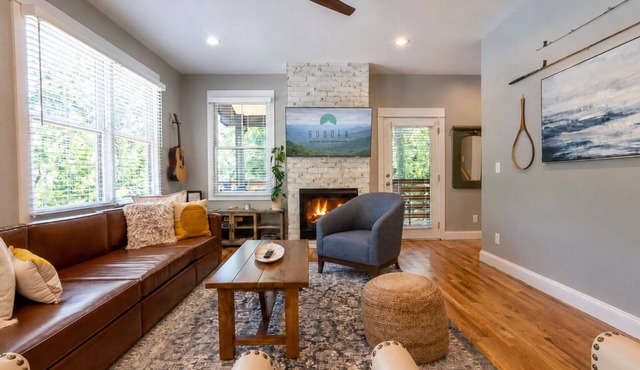 The Sunny Side | Luxury Asheville Villa with Hot Tub & EV Charger