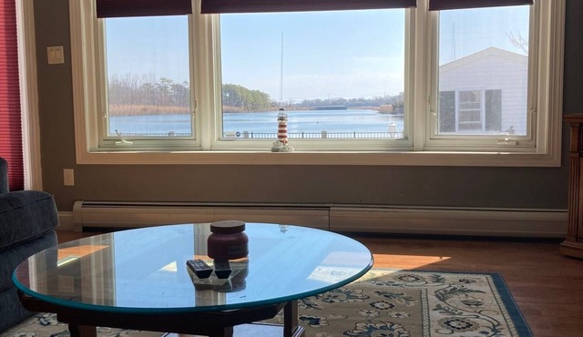 Waterfront views from the pool in Brick Township