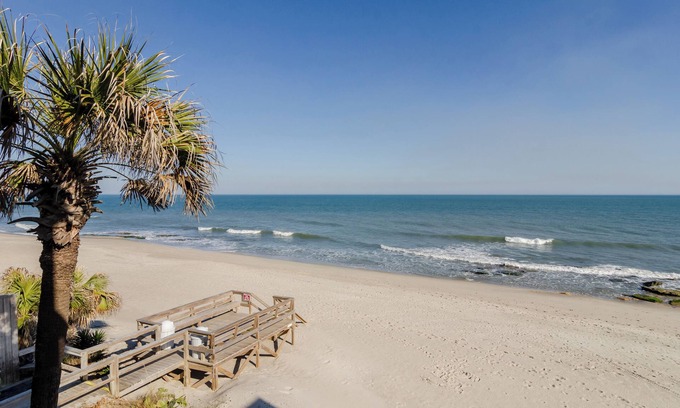 Kure Beach Condo | 2 Bedroom Ocean Front End Unit in Ocean Dunes!
