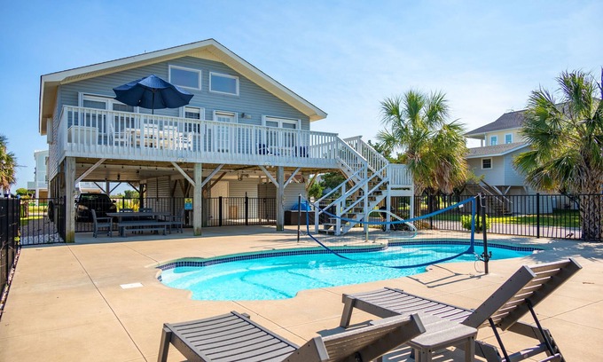 Long Beach House | 200 Steps To Somewhere: Dog-friendly Home with Private Pool Between Beach and Da