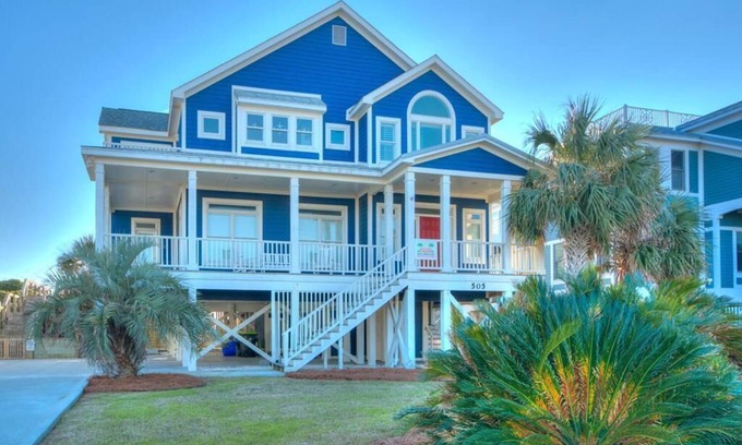 Caswell Beach House | 5BR/4.5BA Home - Oceanfront, Pool, Elevator, Ocean/ICW Views, Sleeps 10