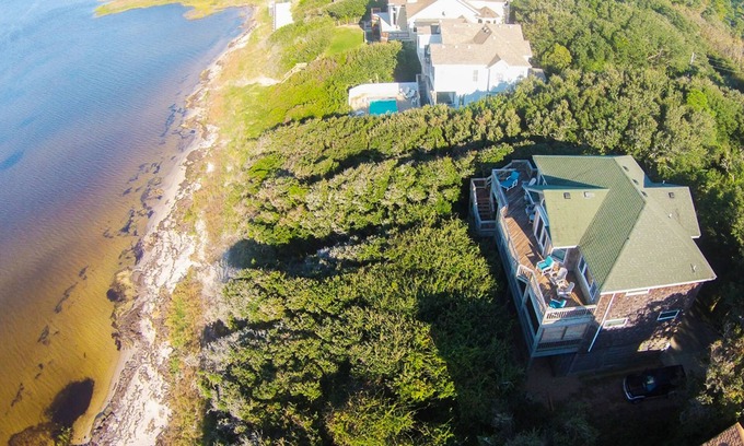Buxton House | 5BR Secluded Soundfront Oasis, Hot Tub, Private Beach
