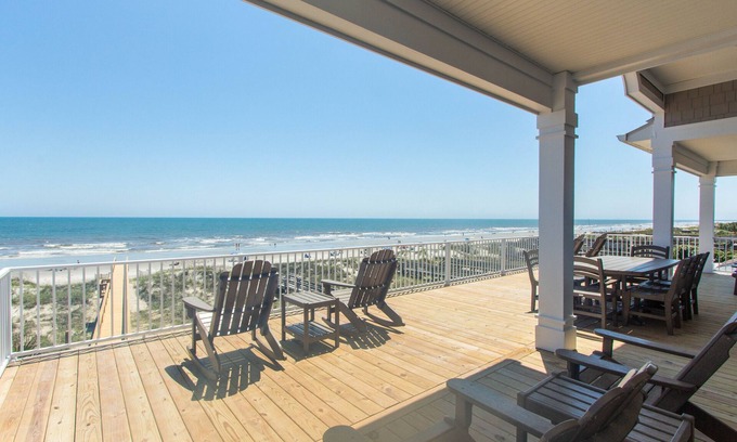 Ocean Isle Beach House | Beautiful new Custom Oceanfront home with XL covered decks, pool and elevator.
