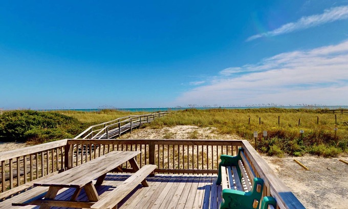 North Carolina Coast House | Classic Oceanfront Cottage w/Private Walkway, 2 Decks, Easy Walk to Carolina Beach Fun