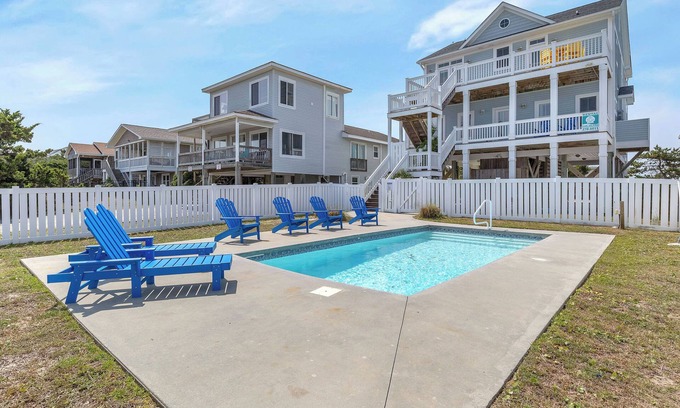 Oak Island House | Coast is Clear: Expansive Ocean and Waterway Views w/Private Backyard Pool