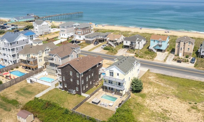 Colington House | Flip Flop 5 Bedroom Semi-Oceanfront Vacation Home, Private Pool, Hot Tub!