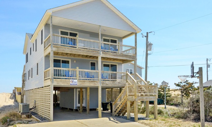 South Nags Head House | Great Oceanfront Home! Private Pool, Hot Tub, Rec Room. Bring the Pooch!