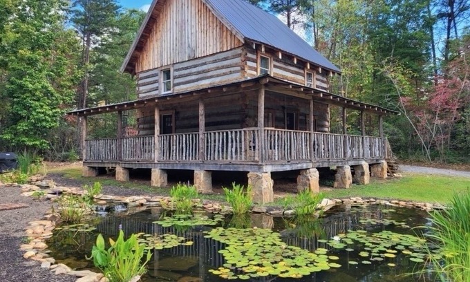 Mount Airy Cabin | Log Cabin with Koi Pond in Mayberry on the “Surry County Wine Trail”